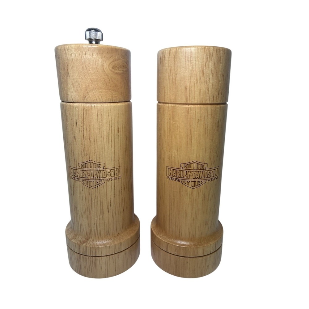 Harley Davidson Motorcycle Salt and Pepper Shakers, Wood, New W/o Box. 6 Inches